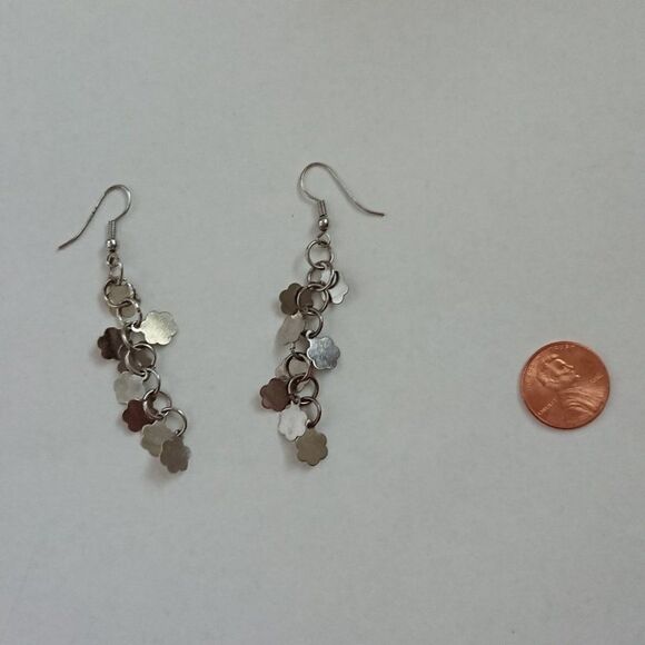 Multi flowers long earrings - Picture 2 of 2